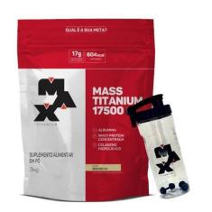 Imagem de Mass Titanium Refil 3Kg - Max Titanium - Massa - Hipercalórico + Coque