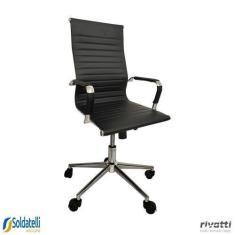 Imagem de Cadeira Office Esteirinha Alta Pu Preta Ou Branca - Rivatti
