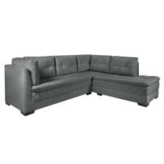 Imagem de Sofá de Canto 6 Lugares Canadá Suede Aveludado Petróleo