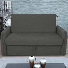 Imagem de Sofá Cama Com Baú 2 Lugares Ethan Suede Cinza