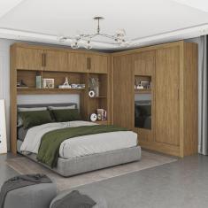 Imagem de Guarda-roupa Casal Modulado 4 Portas Santiago com Espelho 3 Portas 5 Gavetas