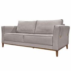 Imagem de Sofá Decorativo 2 Lugares 190cm Pés em Madeira Tarantino Linho Areia R