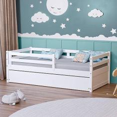 Imagem de Bicama Solteiro Dreams com Grade de Proteção Madeira Maciça Branco Megamobilia