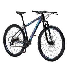 Imagem de Bicicleta Aro 29 Krw Alumínio Shimano 21 Vel Freio A Disco Suspensão S6 19 Preto-Azul E Roxo