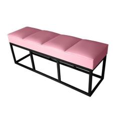 Imagem de Recamier Queen Rosa Bebê Base De Metal Preto Square Módena - RBL