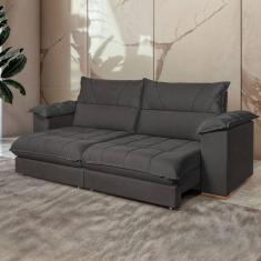 Imagem de Sofá Retrátil e Reclinável 3 Lugares 250cm Italia Cinza