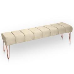 Imagem de Recamier Estofada Casal King Size Luxo Veludo Bege - Bem Rylex