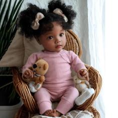 Imagem de Boneca Reborn babeside Daisy Black Girl 50 cm com roupas