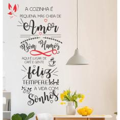 Imagem de Adesivo Decorativo De Sala Frase A Cozinha É Pequena