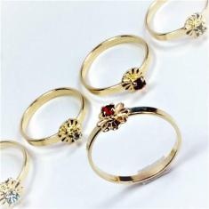 Imagem de Anel Infantil Solitário Zirconia Com Flor Banho Ouro 18k 2312 - Très C
