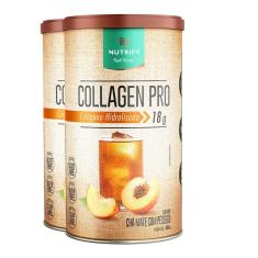 Imagem de Kit 2 Collagen Pro Colágeno Hidrolisado Chá Mate com Pessêgo Nutrify 450g