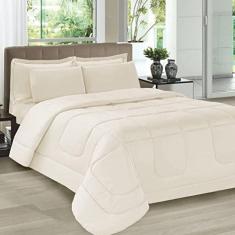 Imagem de Jogo de Cama Casal 5 Peças com Edredom e Porta Travesseiros Casa Dona (Bege)