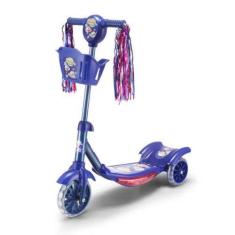 Imagem de Patinete Infantil Luz De Led 3 Rodas Com Cesta Rosa Ou Azul - Cascavél