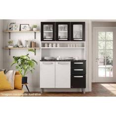 Imagem de Cozinha Compacta Evidence c/ 6 Portas (3 c/ Vidro) E 2 Gavetas Branco - Bertolini