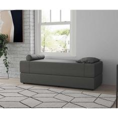 Imagem de Sofá-Cama Casal 3 Lugares Cecília Linho Grafite