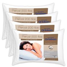 Imagem de Travesseiro Espuma Percal 4 Unidades p/Fronha (70x50x15) - Ortobom