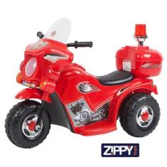 Imagem de Mini Moto Motocicleta Elétrica Com Luz Som Sirene Polícia Baú - Zippy
