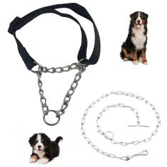 Imagem de Coleira Semi Enforcadora Kit Corrente Aço Adestramento