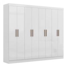Imagem de Guarda Roupa Casal Paris 8 Portas mdp Branco Brilho Maxel