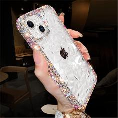 Imagem de Capa de telefone macia transparente com brilho brilhante e diamante para iPhone 14 13 12 Pro Max 11 XS XR 7 8 Plus SE 3 Capa de silicone transparente, transparente, para iPhone 13