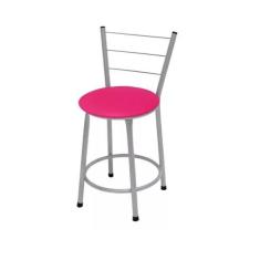 Imagem de Banqueta Baixa Prata com Assento Rosa Fortmix