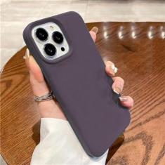 Imagem de Capa de silicone líquido para iphone 15 14 13 12 11 pro max capa traseira macia para 14 15 plus casos bonitos acessórios, roxo escuro, para iphone 13 promax
