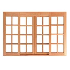 Imagem de Janela De Madeira Vitro De Correr Quadriculado Reto De Cedro