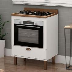 Imagem de Balcão de Cozinha 70cm Iluminata 100% Mdf com Espaço para Forno Branco - Genialflex