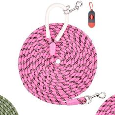 Imagem de Coleira de nylon para cães, 1,8 m, 20 m, 7,5 m de diâmetro, 6/5 polegadas, com alça de silicone confortável, altamente reflexiva, sem embaraço, para cães médios e grandes fora de casa, acampamento,