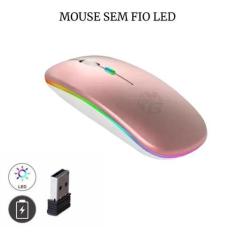Imagem de Mouse Sem Fio Wireless Bluetooth Recarregável Led Rgb 2.4ghz Color - R