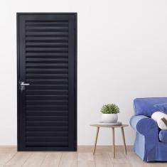 Imagem de Porta Palheta Maçaneta Premium de Alumínio 210 X 90cm Linha 30 Lado Direito Preto