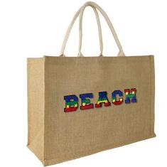 Imagem de Hibala Bolsa de praia grande de tecido, bolsa de palha, bolsa de praia feita à mão para tecelagem de ombro, Bege