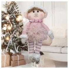Imagem de Boneco Pendente Natal Duende Mamãe Noel Rosa 30cm - Gici Christmas