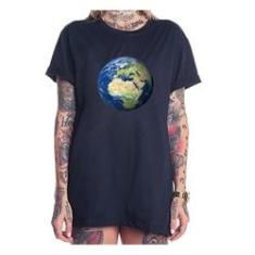 Imagem de Blusao blusa grande feminina algodao planeta terra