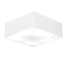 Imagem de Plafon Quadrado Md-3059 Cúpula em Tecido 15/80x80cm Branco - Bivolt