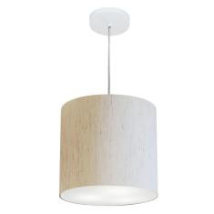 Imagem de Lustre Cilíndrico Md-4036 Tecido 30X31cm Bivolt Linho Bege