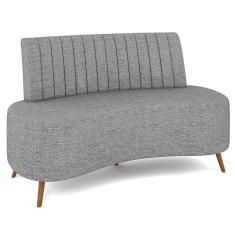 Imagem de Sofá 2 Lugares Para Sala Living 135cm Pés Palito Tamar K04 Linho Cinza - Mpozenato