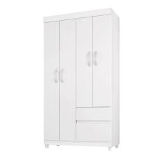 Imagem de Guarda Roupa De Solteiro Milão 4 Portas Branco/Rosa - Mercado dos Móve