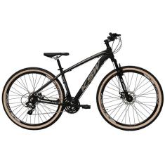 Imagem de Bicicleta Aro 29 Ksw Xlt 24v Freio a Disco Garfo Com Suspensão Mtb 29 Alumínio Pneu com Faixa Bege - Preto/Prata