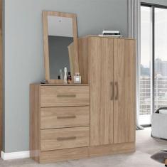 Imagem de Cômoda 2 Portas 3 Gavetas Com Espelho Henn Jequitibá