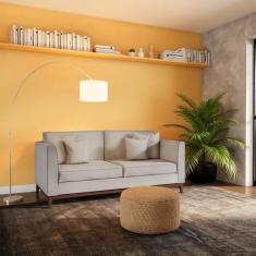 Imagem de Sofá 2 Lugares Madagascar Base de Madeira Linho Cotton Cru - Mobly