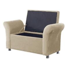 Imagem de Recamier Calçadeira Bau Egeo 195 X 51 Suede Suede Bege - Dominc Decor