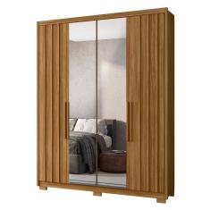 Imagem de Guarda Roupa Casal Califórnia Ripado 4 Portas Freijó Com Espelho - Moval Freijó