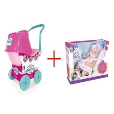 Imagem de Boneca Baby Ninos Reborn + Carrinho de Lapela - Cotiplás