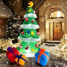 Imagem de Árvore de Natal inflável coolwufan 2,3 m com 3 caixas de presente e L