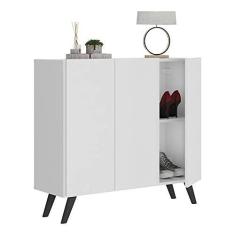 Imagem de Sapateira Retrô 3 Portas Nina Multimóveis V6018 Branca/preta