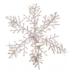 Imagem de Pacote de enfeites de Natal com 6 flocos de neve, espuma branca, 11 cm
