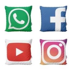 Imagem de Capas De Almofadas Decorativas Redes Sociais Para Sofá 40X40