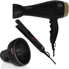 Imagem de Kit Gama - Secador Gold Ion 2200W 220V + Prancha Eleganza Plus Ceramic