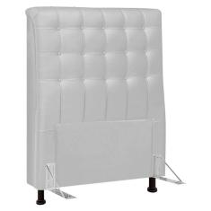 Imagem de Cabeceira Cama Box Solteiro Ciara 90cm Botonê Com Frame Sintético Branco - Abmaza
